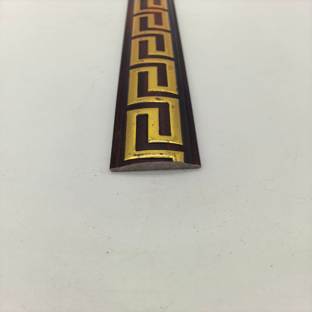decor line PS Chinese Curved Hui Pattern Molding, Deep Carved Gold Highlight Frame Trim