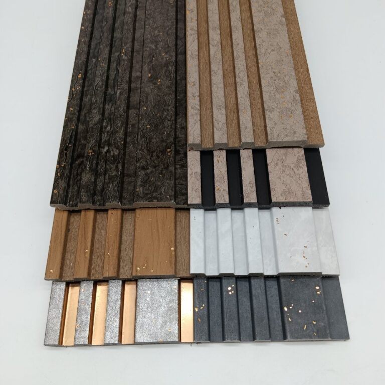 fluted wall panel PS 3-Groove Interlocking Fluted Wall Panel, Stone & Wood Grain Slat Board
