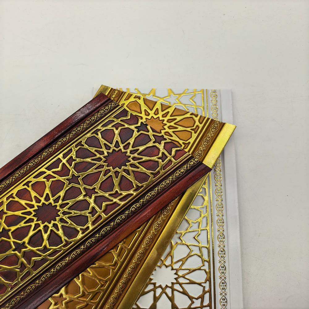 decor line PS Arabic Window Lattice Gold Foil Molding, Geometric Pattern Frame Trim