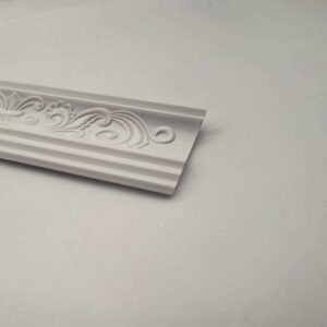 cornice PS European Retro Scroll Embossed Crown Molding, Raw White Blank Ceiling Cornice Line