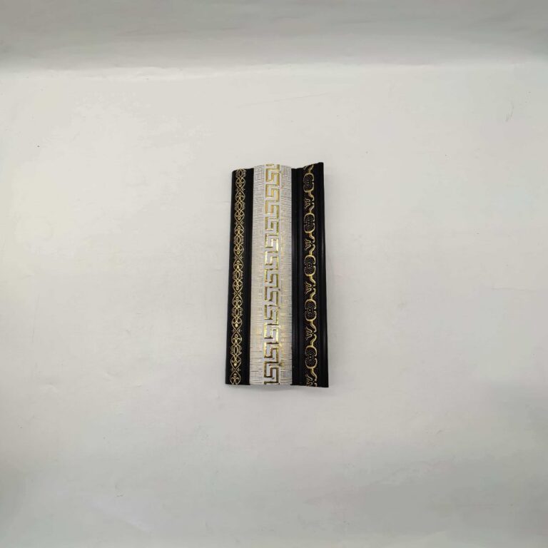 cornice PS Chinese Hui Pattern Crown Molding, Black Base Gold Embossed Ceiling Line