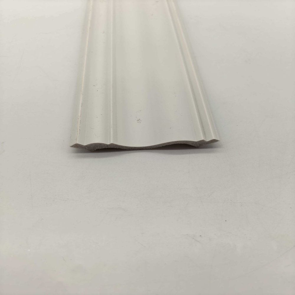 cornice PS Double Vertical Rib Shallow Curved Recessed Wall Panel, Simple White 3D Slat