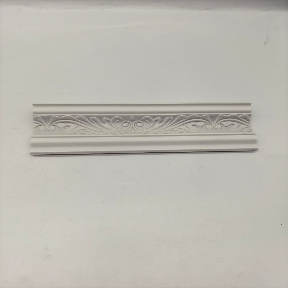 cornice PS White Unpainted European Scroll Crown Molding, Blank Ceiling Cornice Line