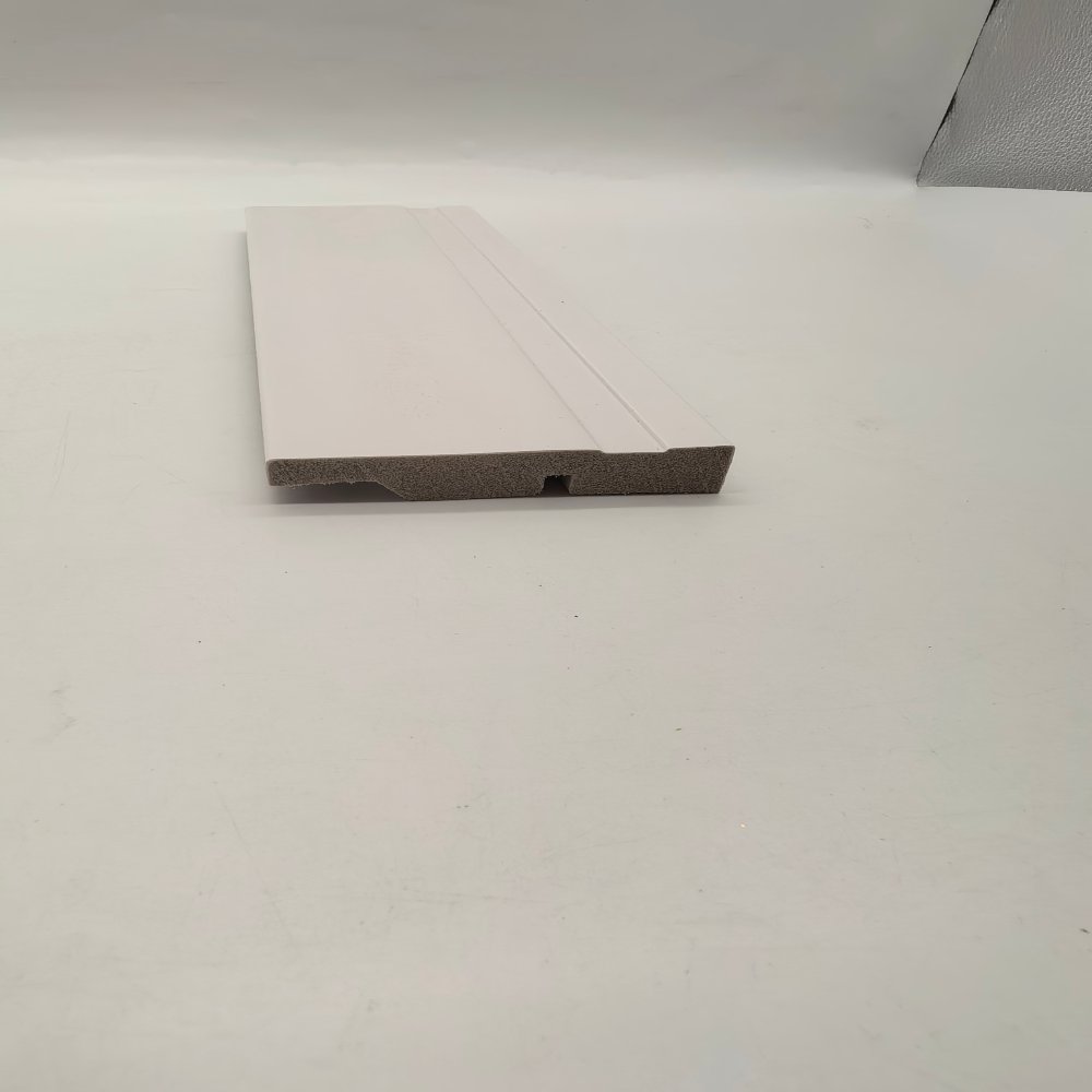 skirting PS Flat Double Groove Wall Panel, Minimalist White Slat Decorative Board