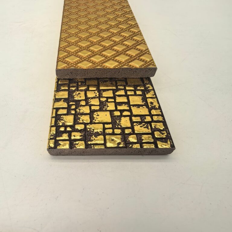 decor line PS Grid Gold Foil Embossed Molding, Vintage Gold Brick Pattern Frame Trim