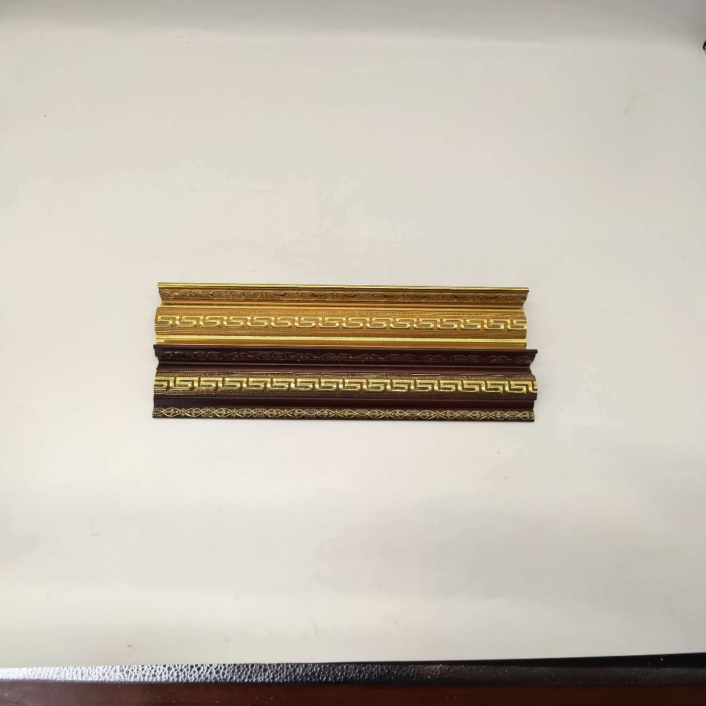 cornice PS Chinese Hui Pattern Crown Molding, Gold Embossed Ceiling Corner Line