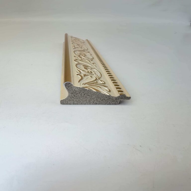 frame PS European Scroll Embossed Molding, Ivory Gold Vintage Frame Trim