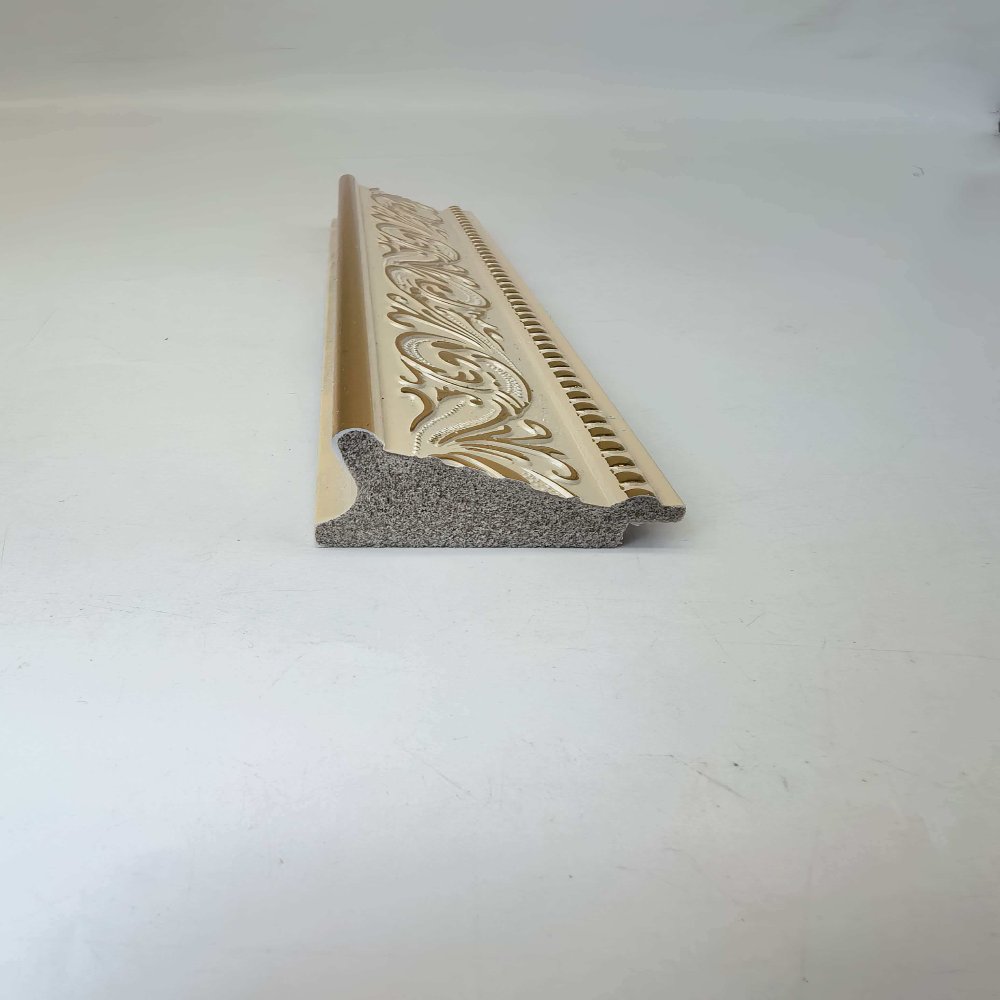 frame PS European Scroll Embossed Molding, Ivory Gold Vintage Frame Trim