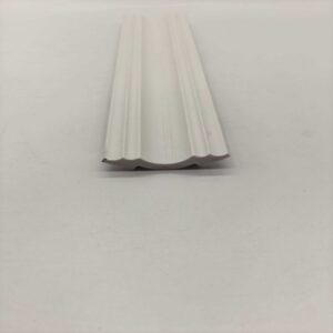 cornice PS Multi Vertical Strip Shallow Curved Recessed Wall Panel, White Minimalist 3D Decorative Slat