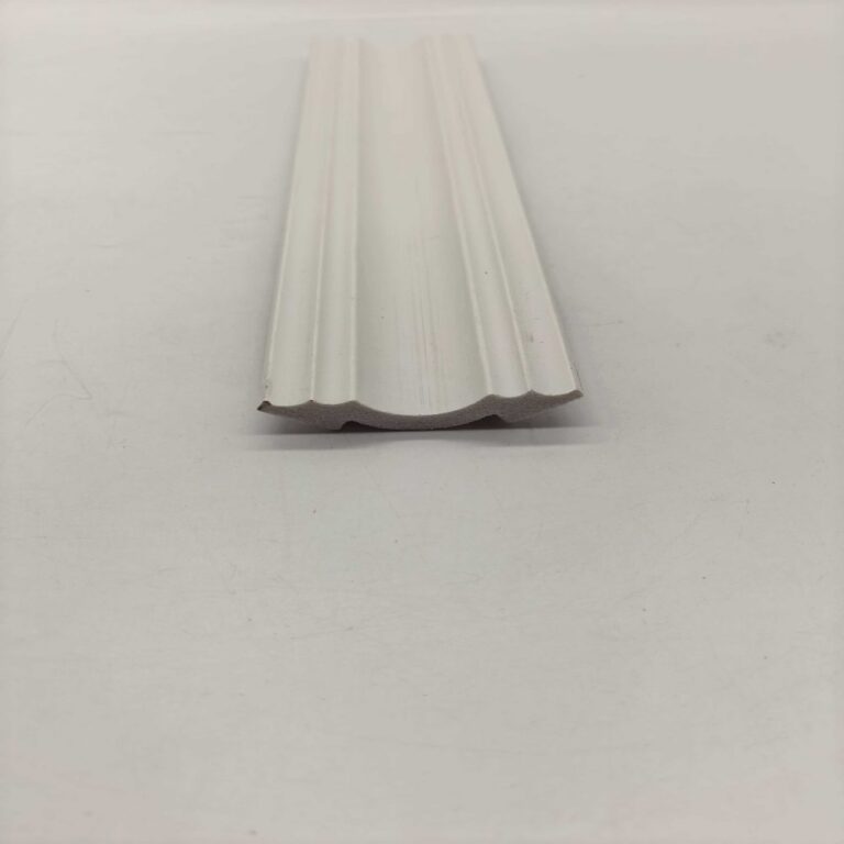 cornice PS Multi Vertical Strip Shallow Curved Recessed Wall Panel, White Minimalist 3D Decorative Slat