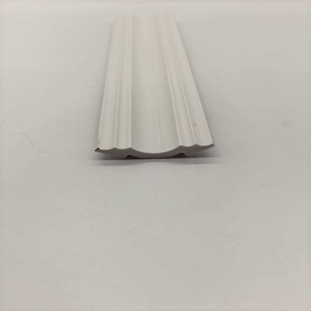 cornice PS Multi Vertical Strip Shallow Curved Recessed Wall Panel, White Minimalist 3D Decorative Slat